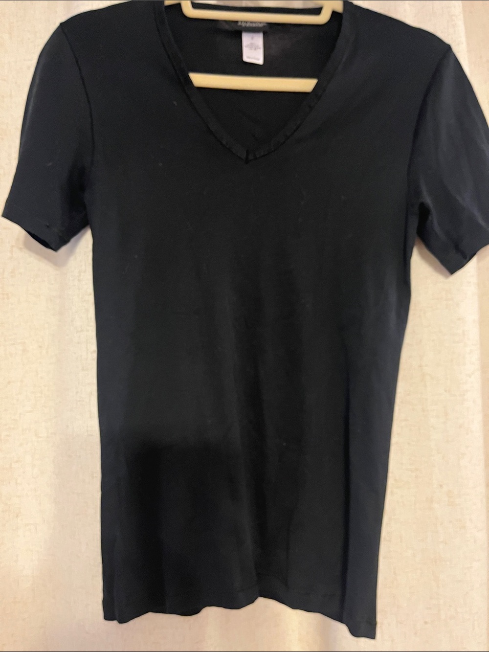 Hanro Black V-Neck Short Sleeve Tee shirt size M